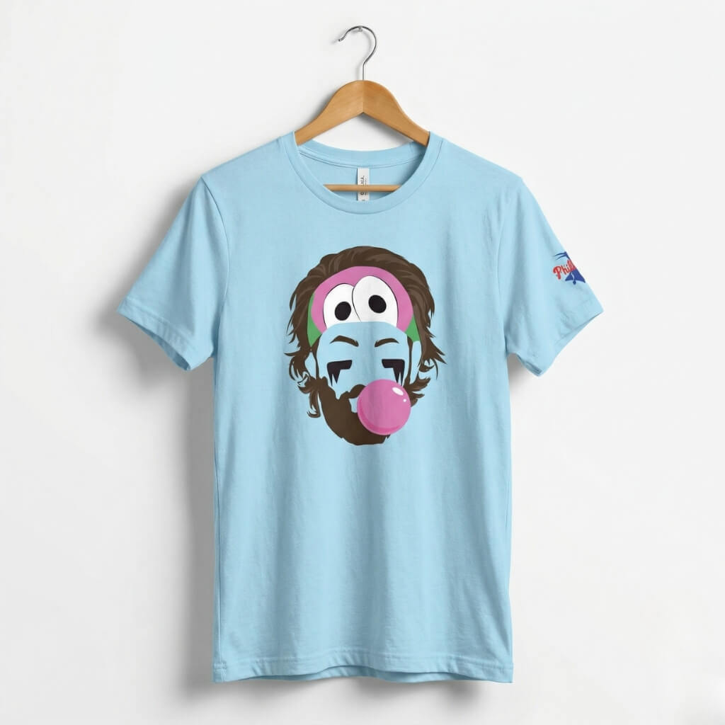 Philadelphia Phillies Bryce Harper silhouette baby blue t-shirt by Phillygoat