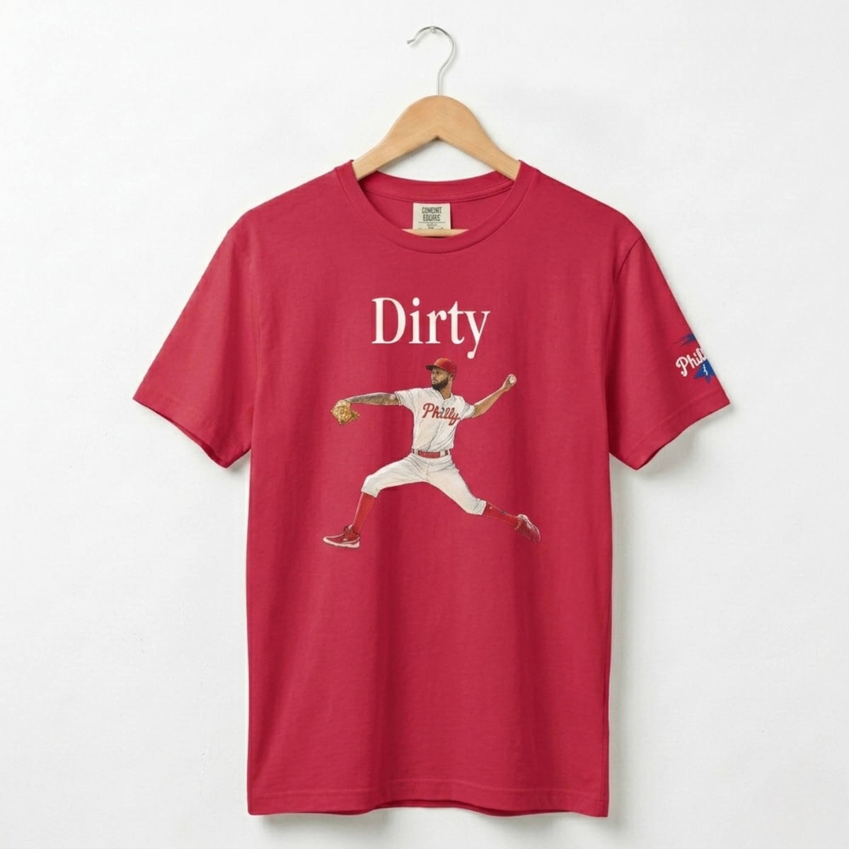 Philadelphia Phillies Christopher Sanchez Dirty Sanchez red comfort colors t-shirt by Phillygoat