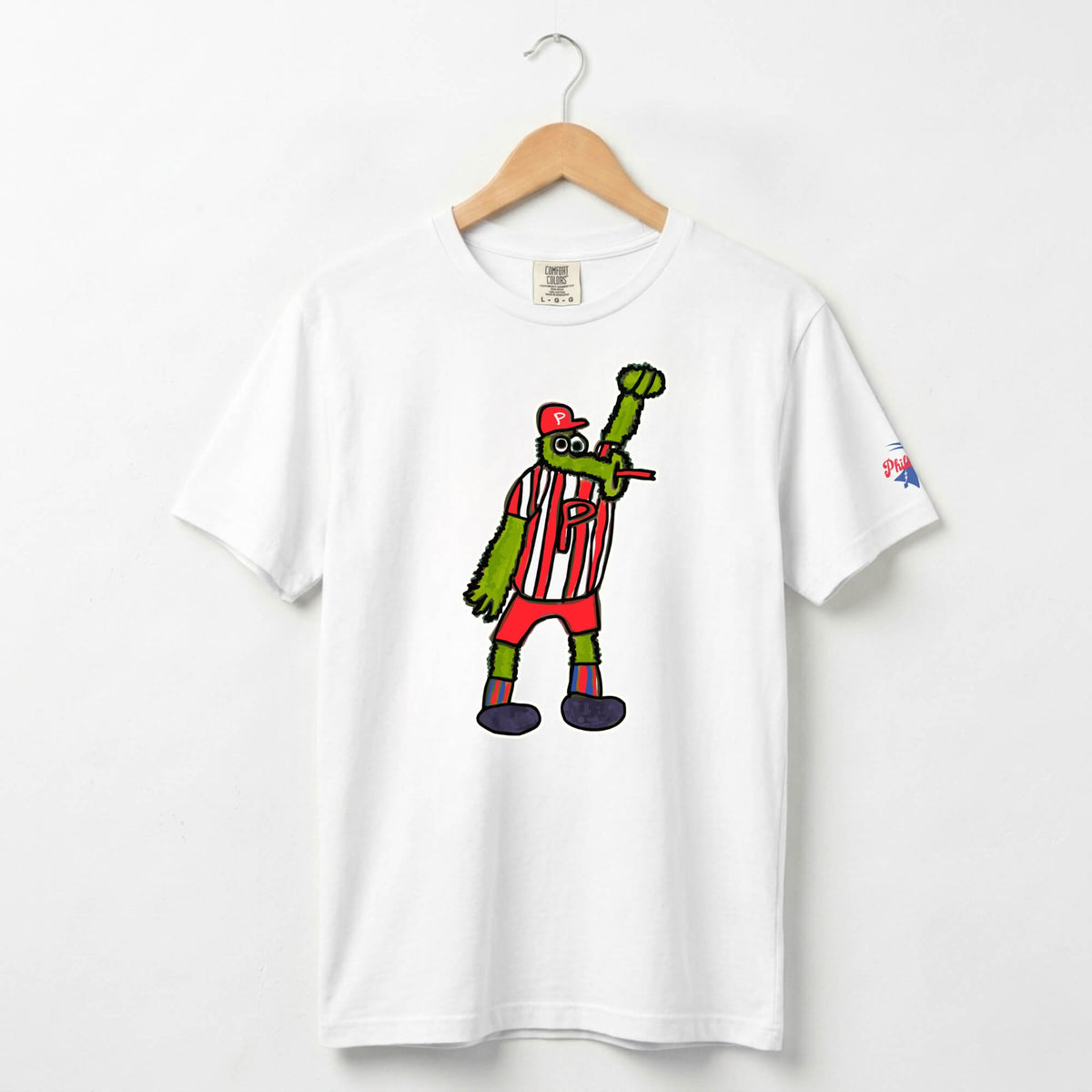Philadelphia Phillies Phillie Phanatic by Devin White Comfort Colors t-shirt by Phillygoat