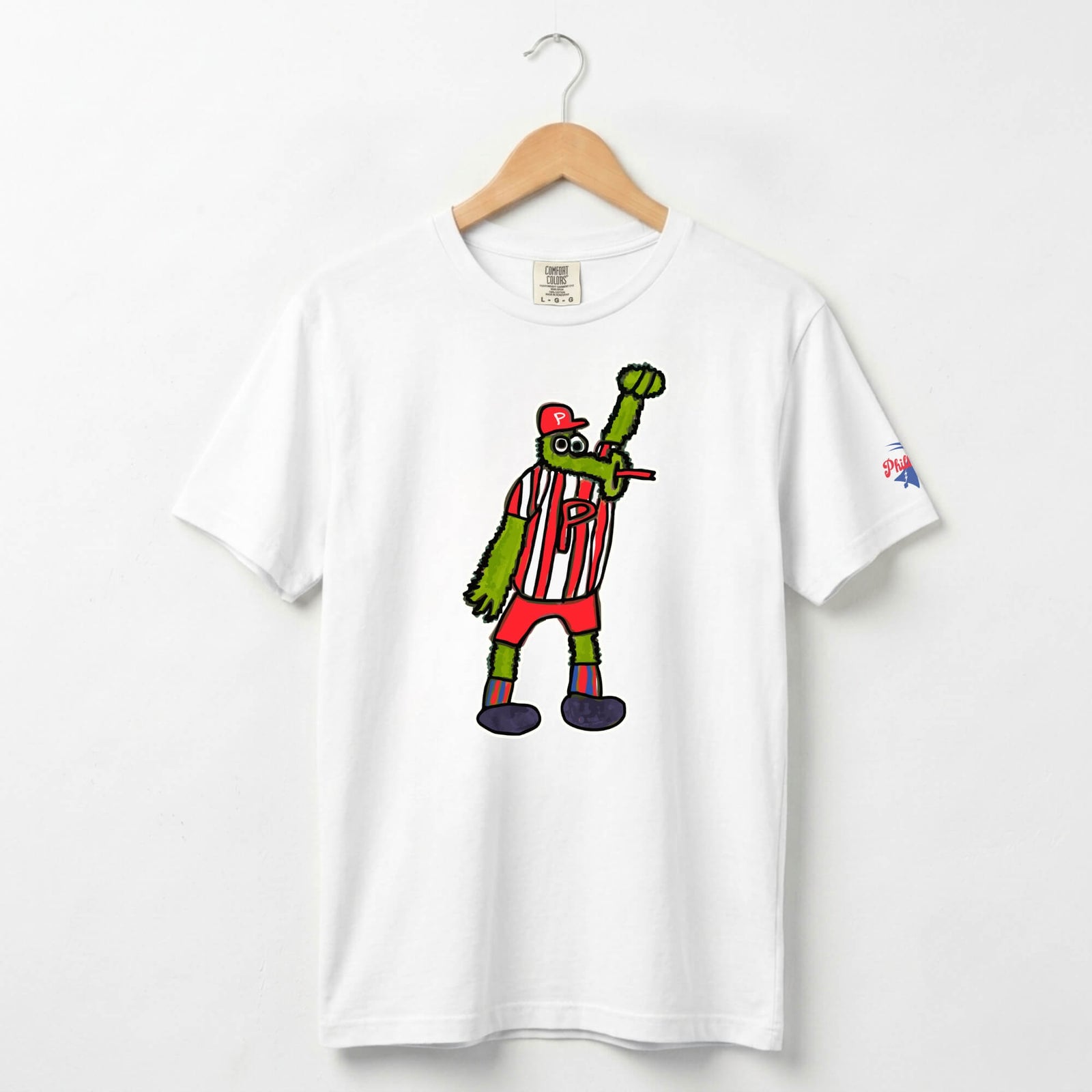 Philadelphia Phillies Phillie Phanatic by Devin White Comfort Colors t-shirt by Phillygoat