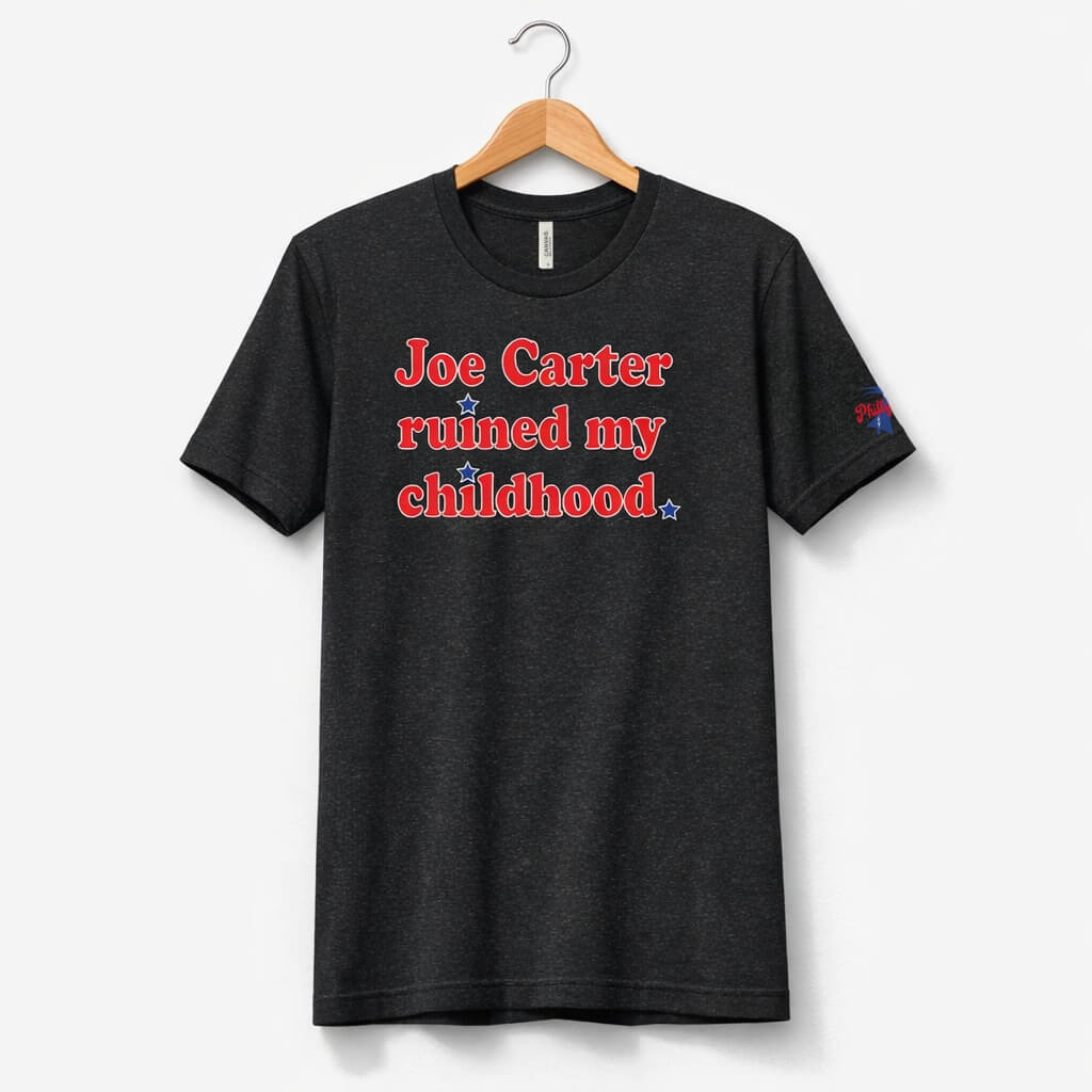 Philadelphia Phillies funny black Joe Carter Ruined my Childhood shirt by Phillygoat