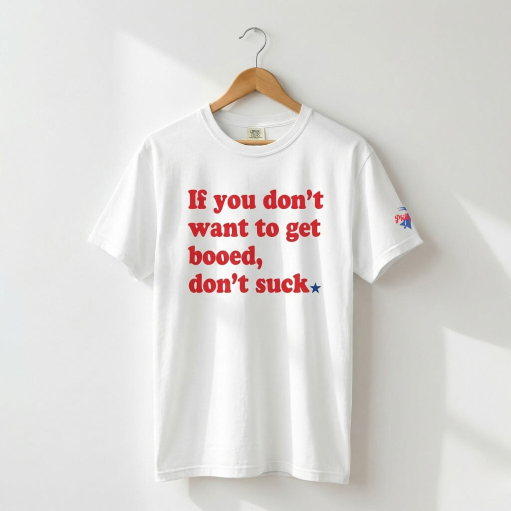 Philadelphia Phillies if you don't want to get booed don't suck john kruk white comfort colors t-shirt by Phillygoat