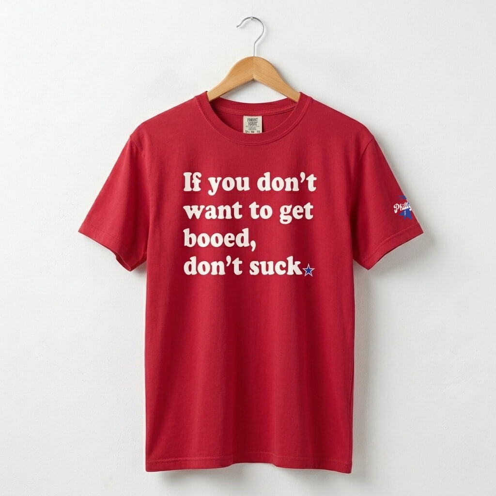 Philadelphia Phillies if you don't want to get booed don't suck john kruk red comfort colors t-shirt by Phillygoat