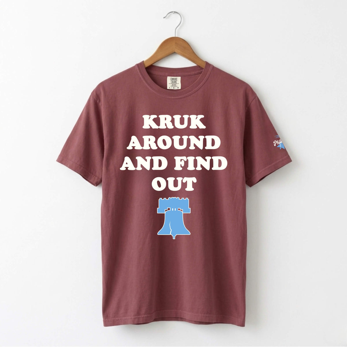 Philadelphia Phillies John Kruk Around and Find Out brick comfort colors t-shirt by phillygoat
