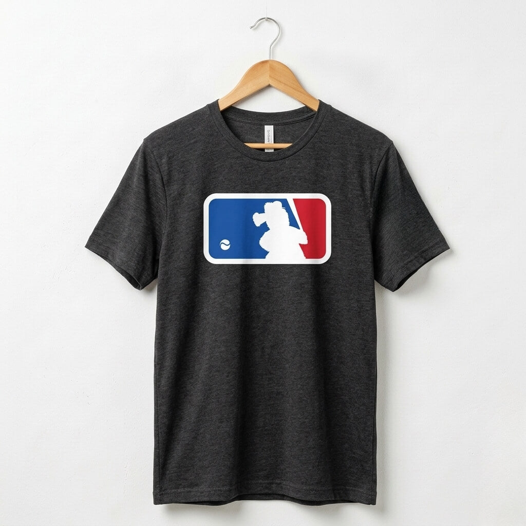 Philadelphia Phillies Phillie Phanatic MLB logo b;ack heather parody t-shirt by Phillygoat