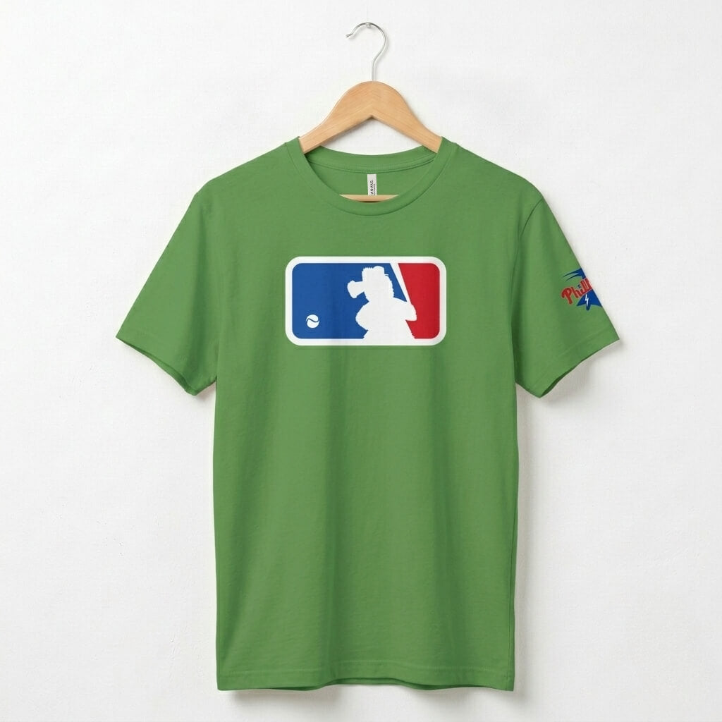 Philadelphia Phillies Phillies Phanatic green MLB logo parody t-shirt by Phillygoat