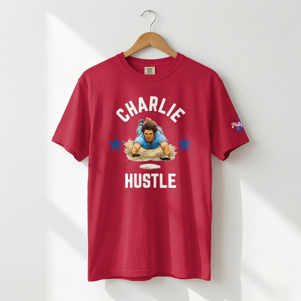 Philadelphia Phillies Pete Rose Charlie Hustle red Comfort Colors t-shirt by Phillygoat