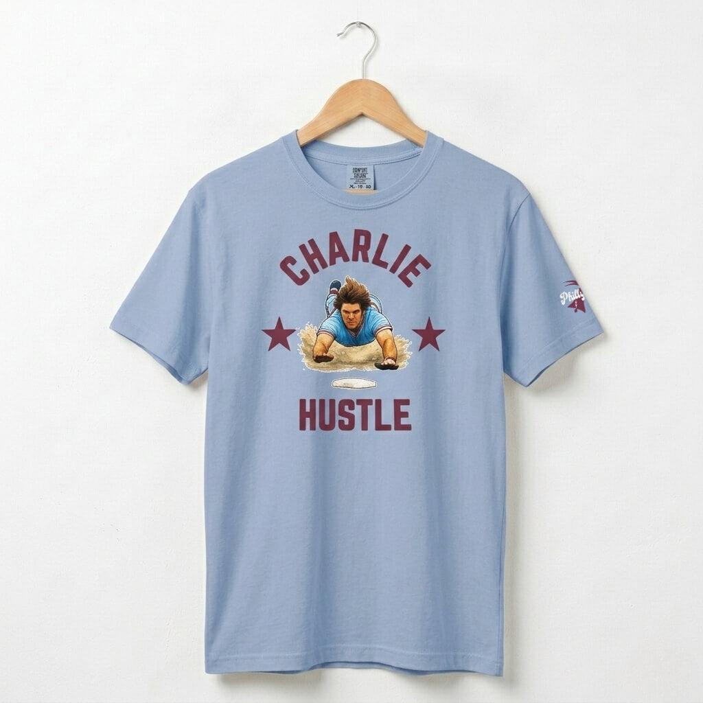Philadelphia Phillies Pete Rose Charlie Hustle washed denim Comfort Colors t-shirt by Phillygoat