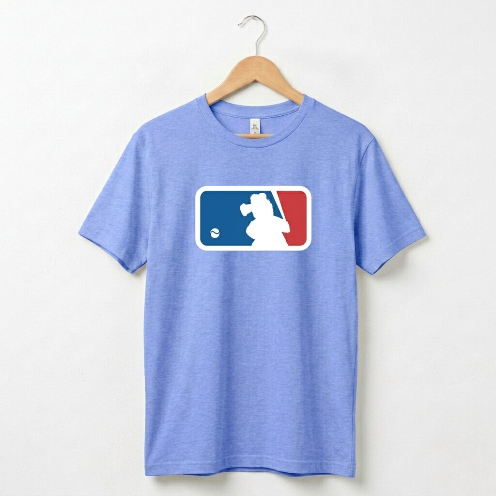 Philadelphia Phillies Phillies Phanatic MLB logo heather Columbia blue t-shirt by Phillygoat