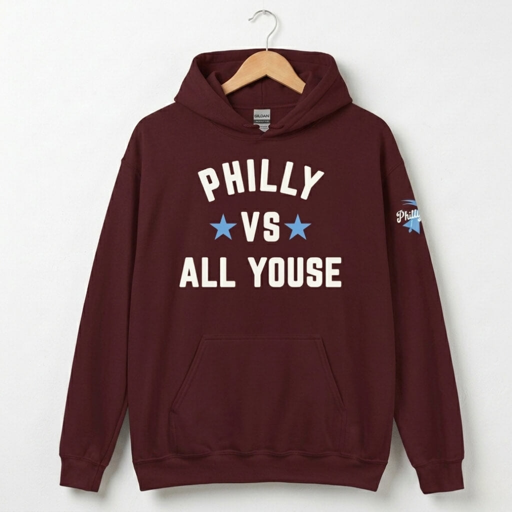 Philadelphia Phillies Philly vs All Youse maroon hoodie by Phillygoat