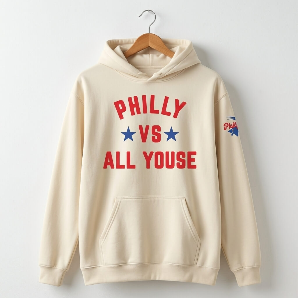 Philadelphia Phillies Philly vs All Youse sand hoodie by Phillygoat