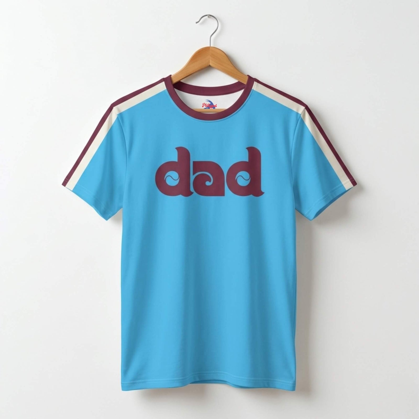 "Philly Baseball Dad" Powder Blue Jersey Tee
