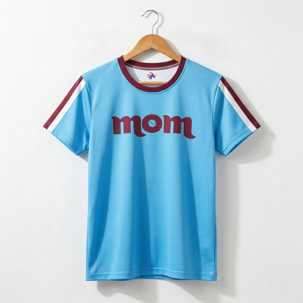Philadelphia Phillies Powder blue and maroon Mom jersey t-shirt by Phillygoat