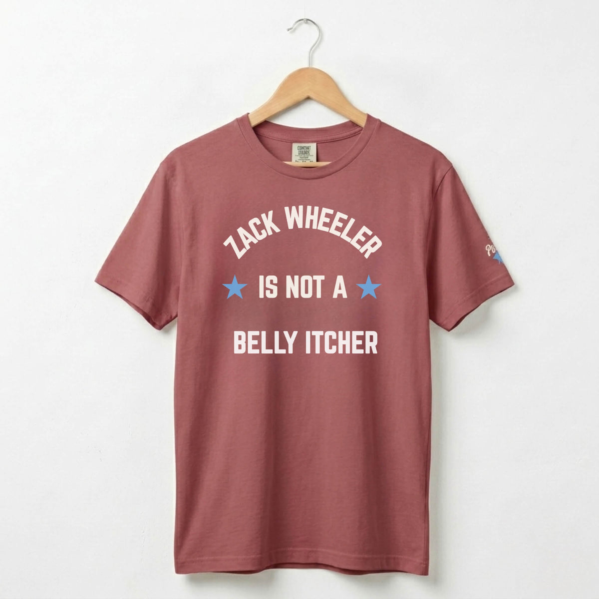 Philadelphia Phillies Zack Wheeler Is Not a Belly Itcher brick Comfort Colors t-shirt by Phillygoat