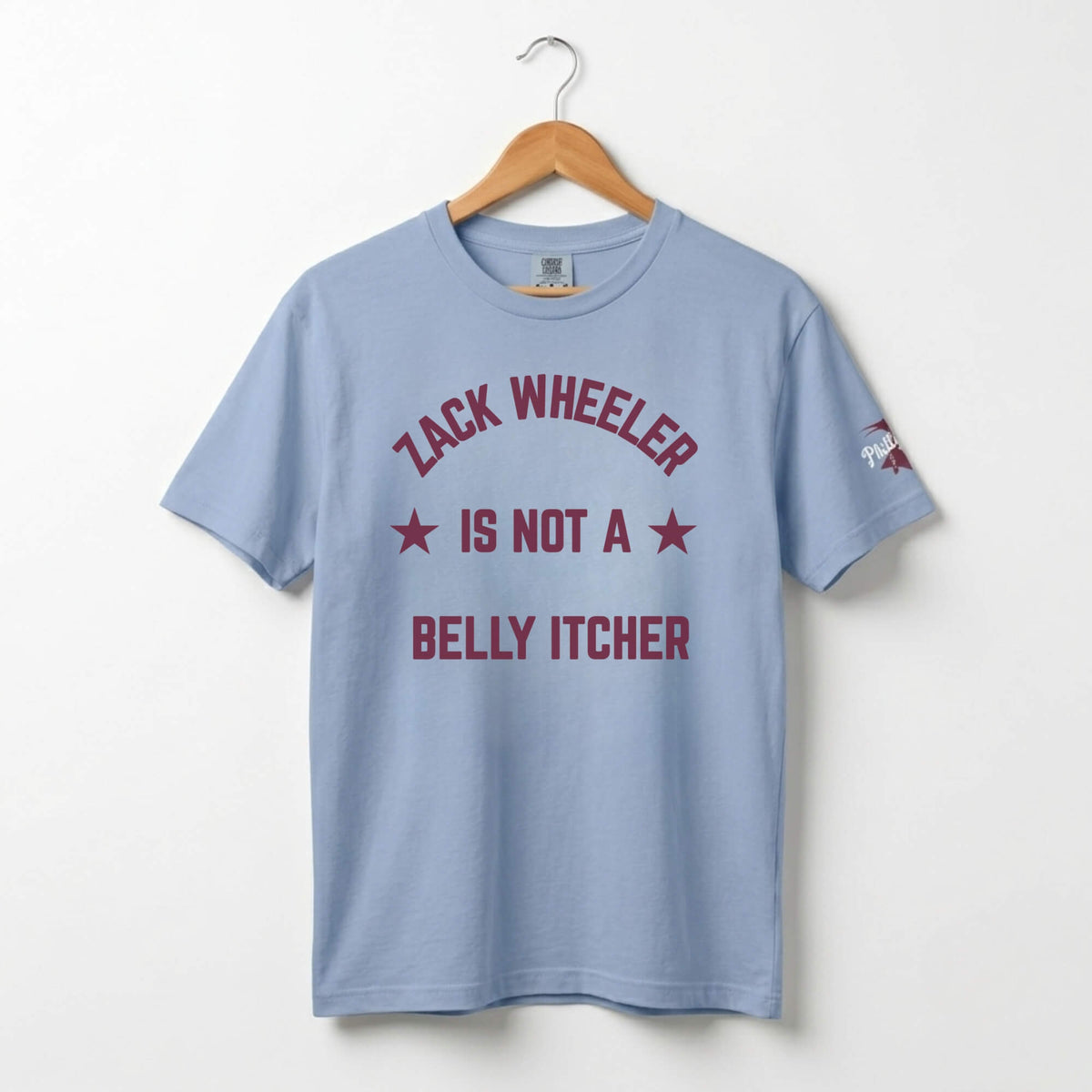 Philadelphia Phillies Zack Wheeler Is Not a Belly Itcher rwashed denim Comfort Colors t-shirt by Phillygoat