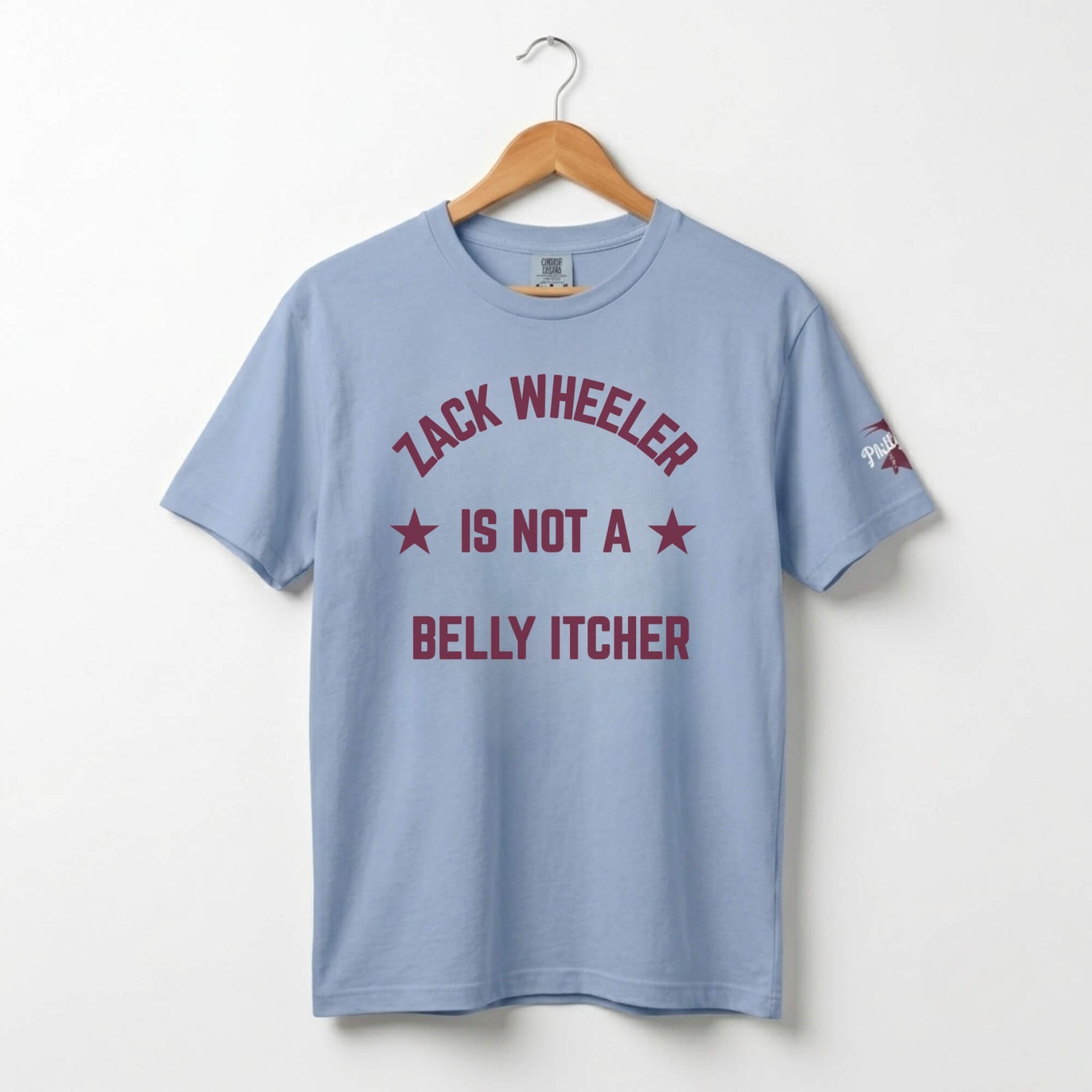 Philadelphia Phillies Zack Wheeler Is Not a Belly Itcher rwashed denim Comfort Colors t-shirt by Phillygoat