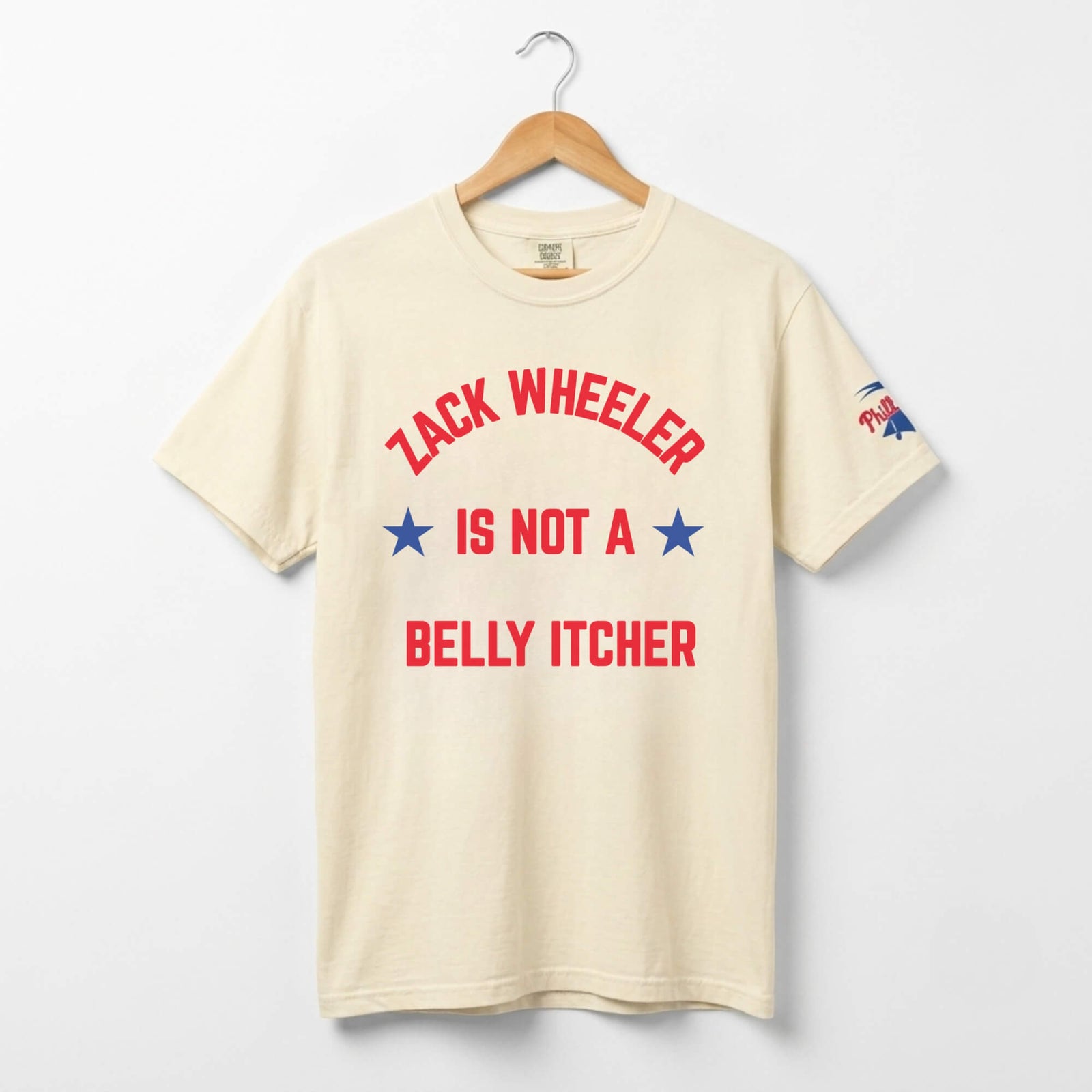 Philadelphia Phillies Zack Wheeler Is Not a Belly Itcher ivory Comfort Colors t-shirt by Phillygoat