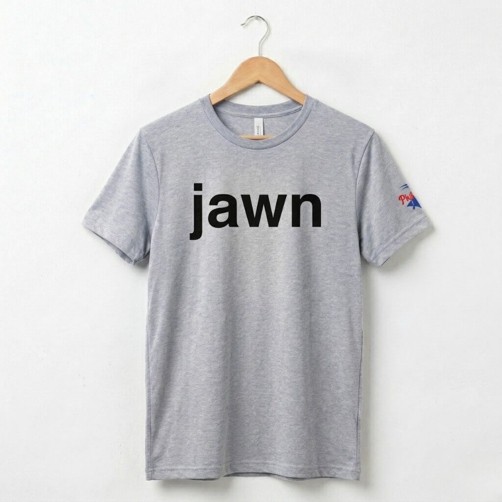 philadelphia philly slang jawn athletic heather t-shirt by Phillygoat