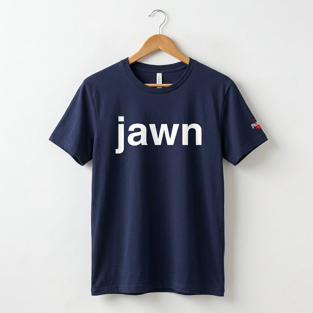 philadelphia philly slang jawn navy blue t-shirt by Phillygoat