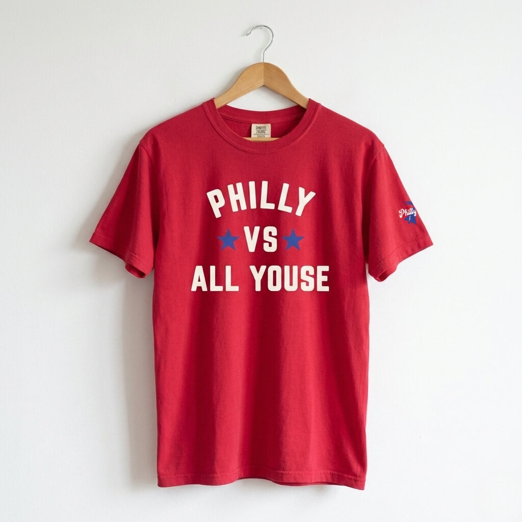 Philadelphia Phillies Philly vs All Youse red comfort colors t-shirt by Phillygoat