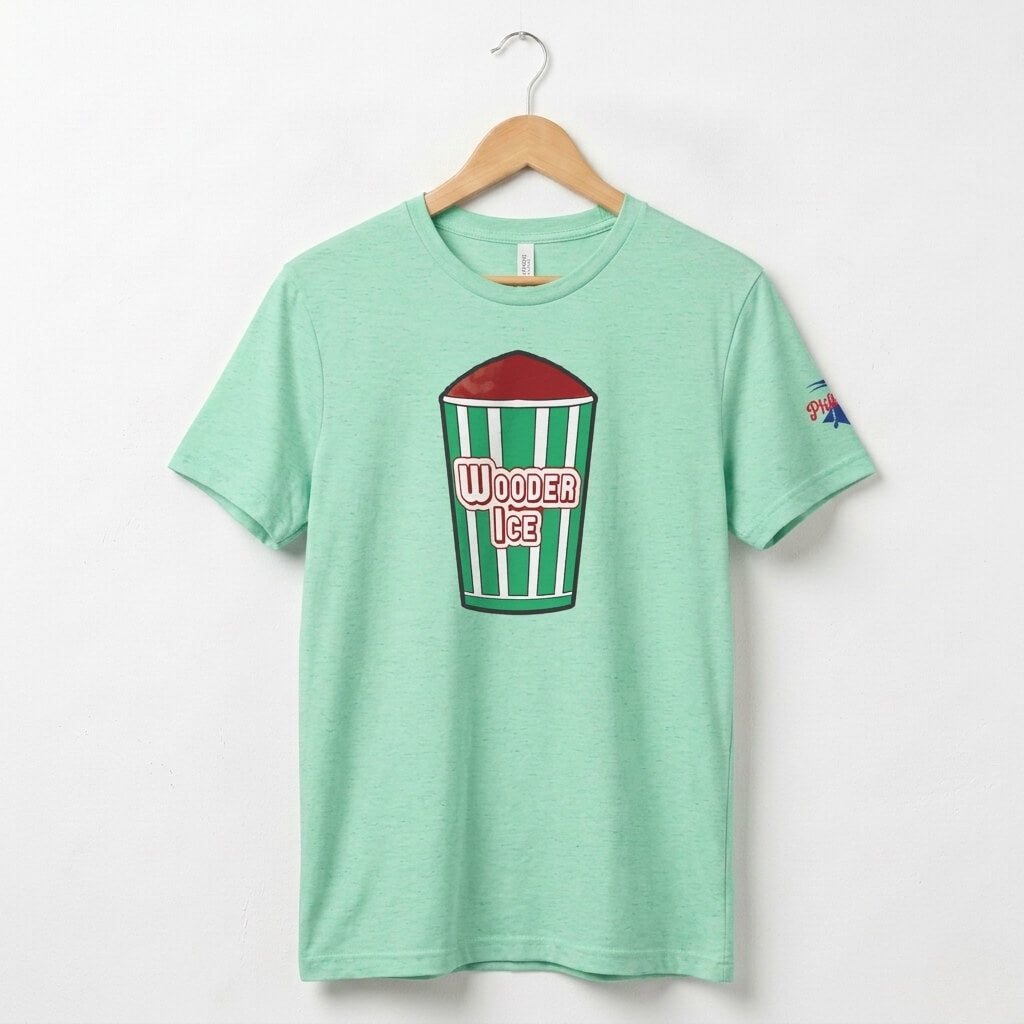 Philadelphia italian ice philly wooder water ice heather mint t-shirt by Phillygoat
