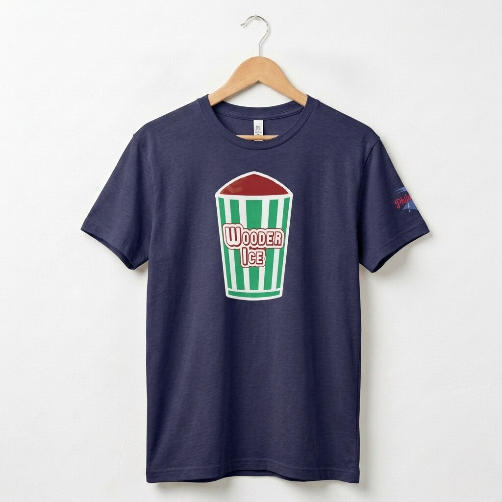 Philadelphia italian ice philly wooder water ice navy blue t-shirt by Phillygoat