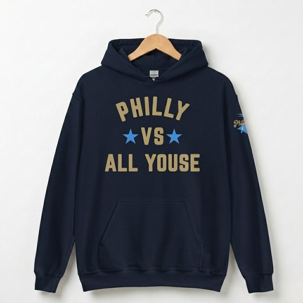 Philadelphia Union Philly vs All Youse navy blue hoodie by Phillygoat