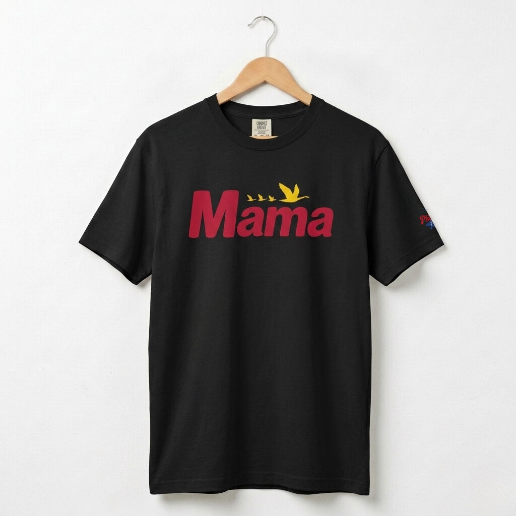 Philadelphia Delco Wawa Mama Mom black comfort color t-shirt by Phillygoat