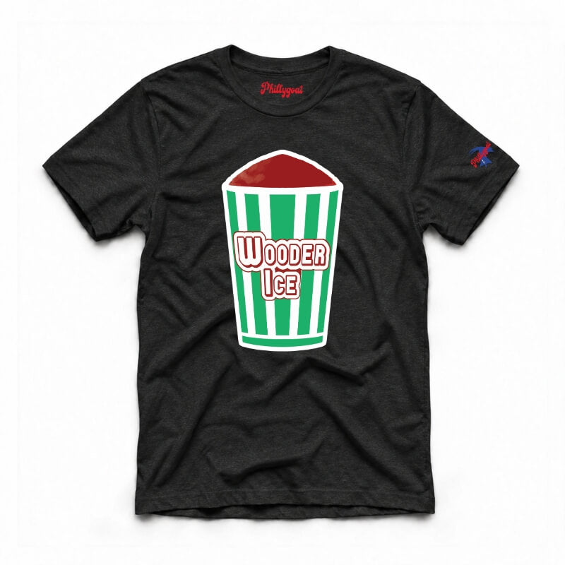 Philadelphia wooder ice philly italian water ice funny black t-shirt from Phillygoat