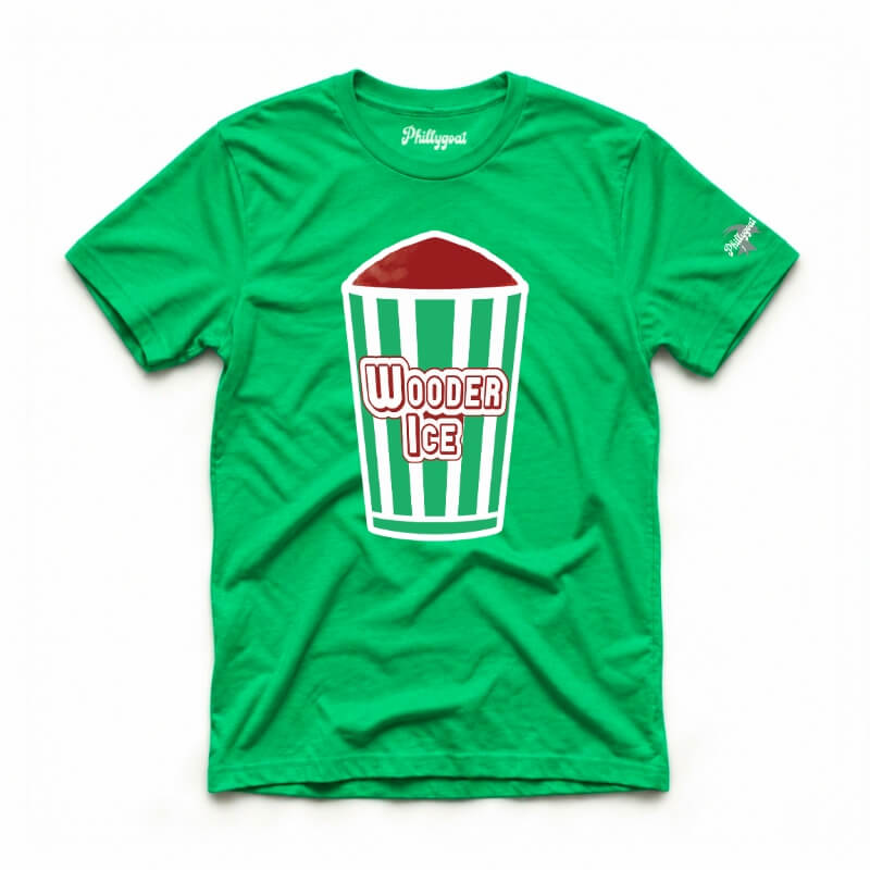 Philadelphia wooder ice philly italian water ice funny green t-shirt from Phillygoat