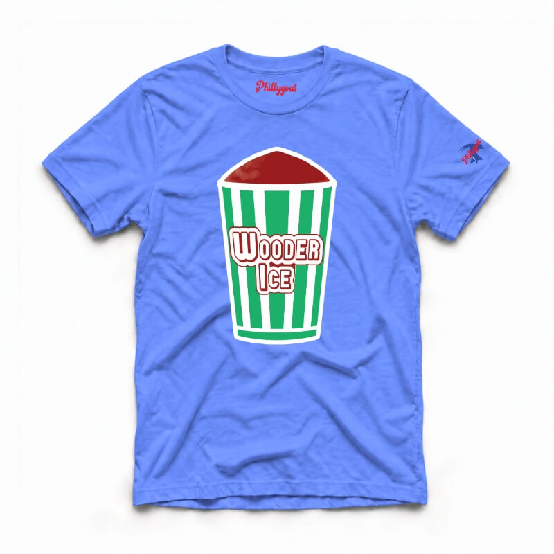 Philadelphia wooder ice philly italian water ice funny light blue t-shirt from Phillygoat