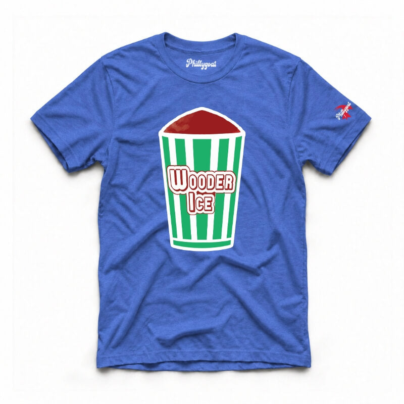 Philadelphia wooder ice philly italian water ice funny royal blue t-shirt from Phillygoat