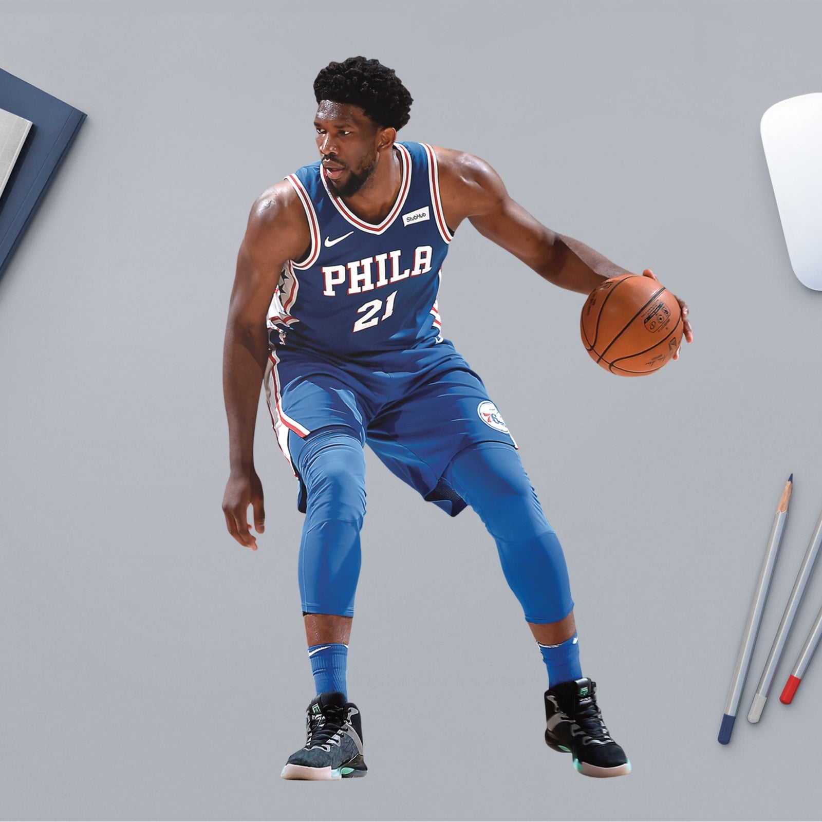 Joel Embiid - RealBig Collection - Official NBA - Philadelphia 76ers - Reusable Vinyl Wall Decals #2