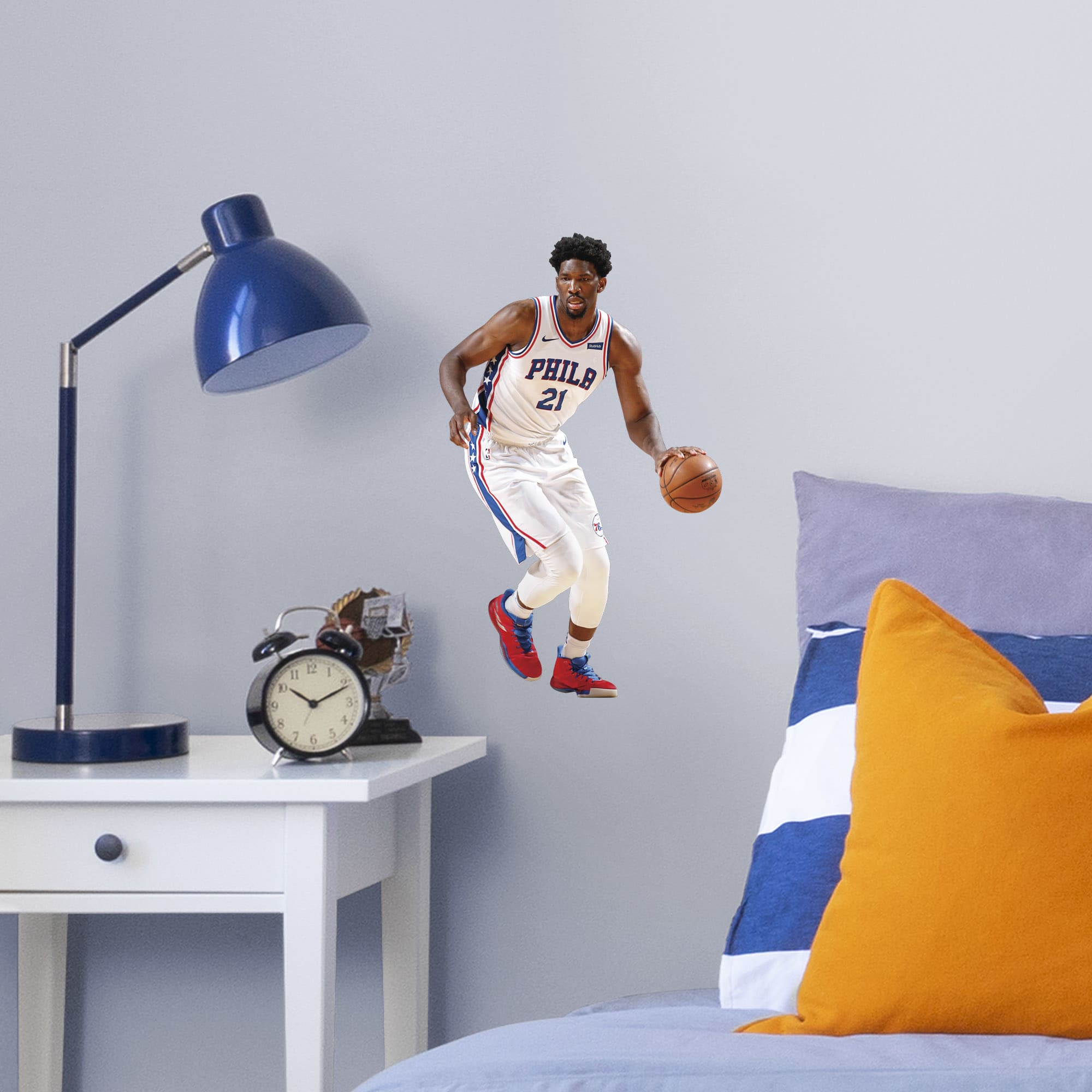 Joel Embiid - RealBig Collection - Official NBA - Philadelphia 76ers - Reusable Vinyl Wall Decals #3