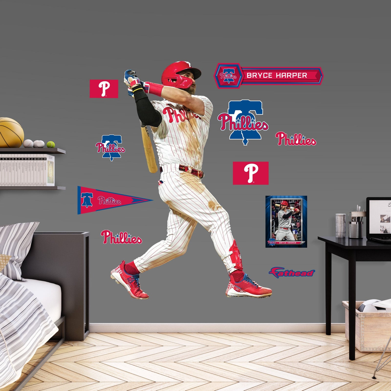 Bryce Harper - RealBig Collection - Official MLB - Philadelphia Phillies - Reusable Vinyl Wall Decals #4