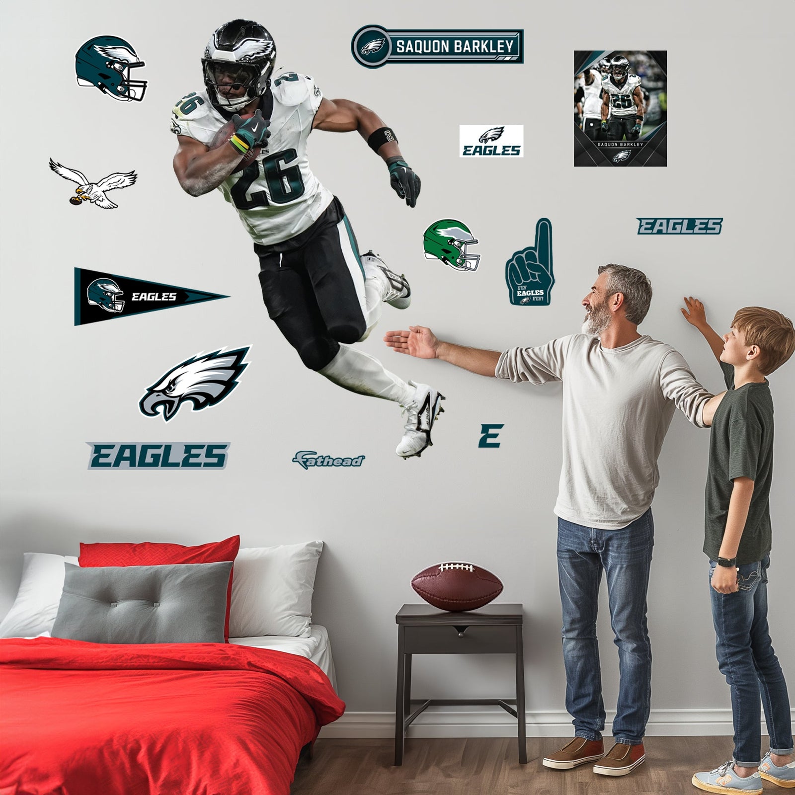 Philadelphia Eagles - RealBig Saquon Barkley Collection - Official NFL - Reusable Vinyl Wall Decals