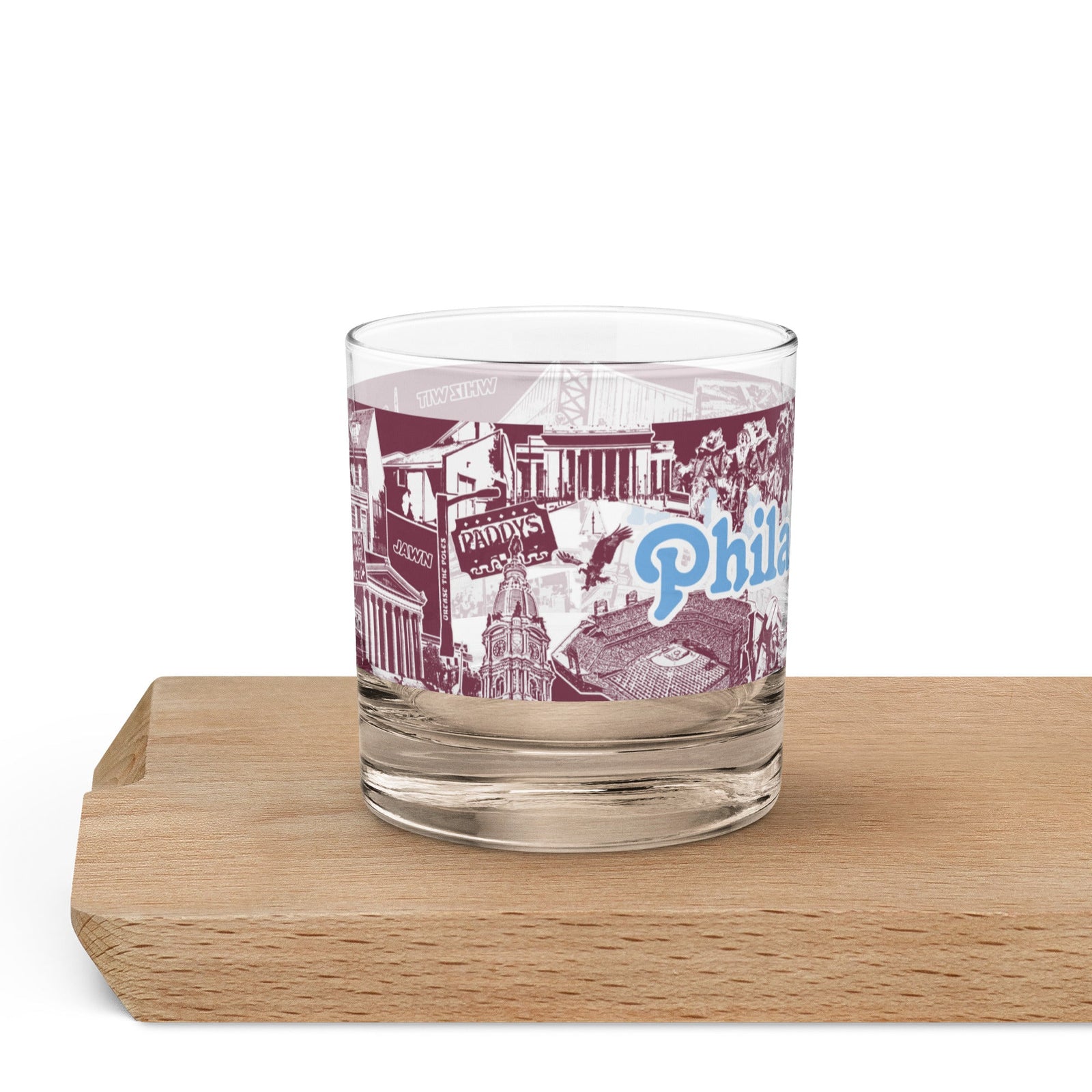 Philadelphia Baseball Rocks Glass