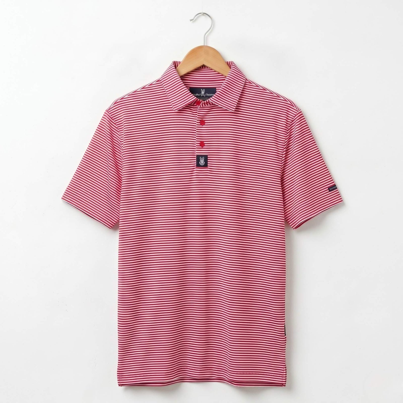 ron burgundy red & white striped polo by phillygoat
