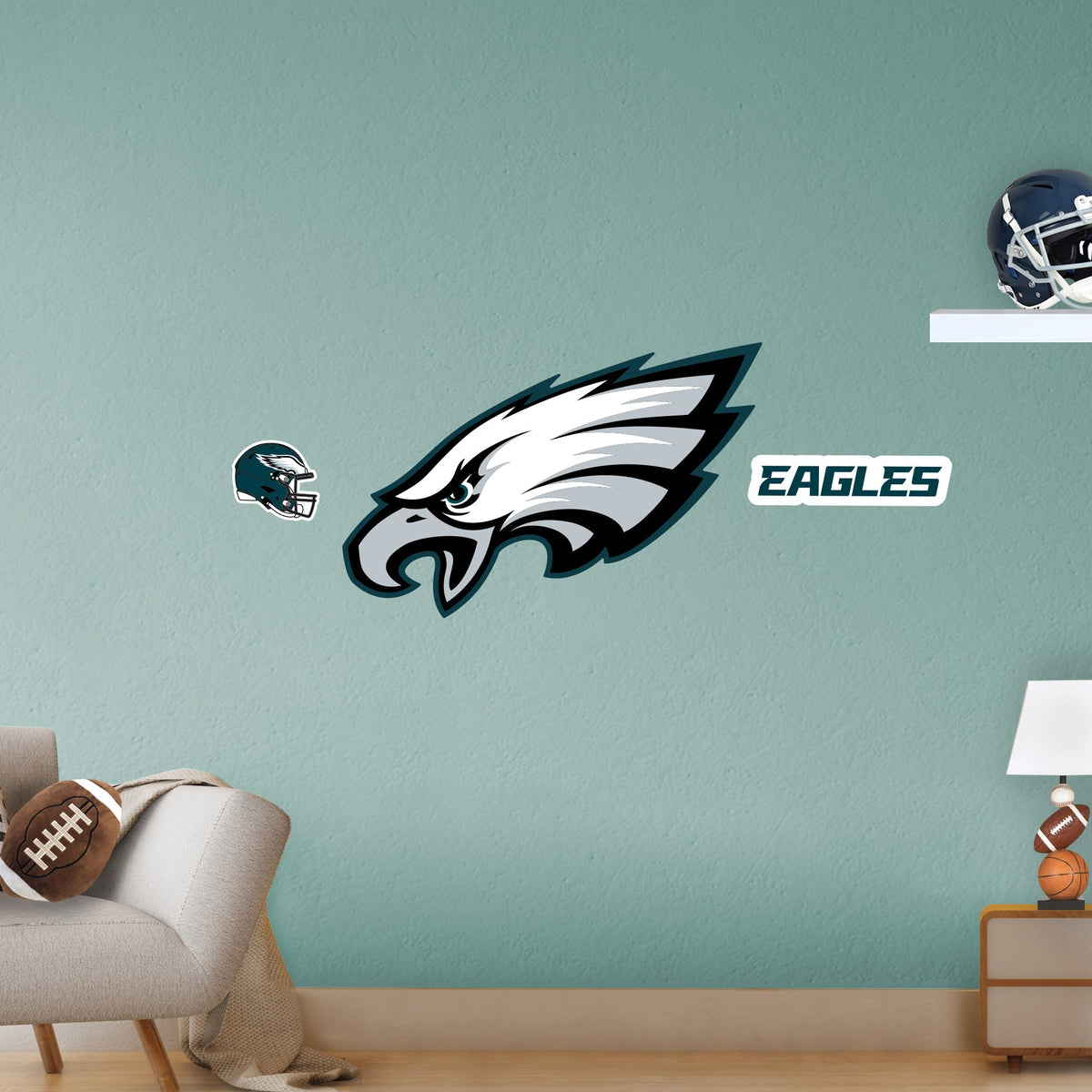 Philadelphia Eagles - RealBig Logo Collection - Official NFL - Reusable Vinyl Wall Decals