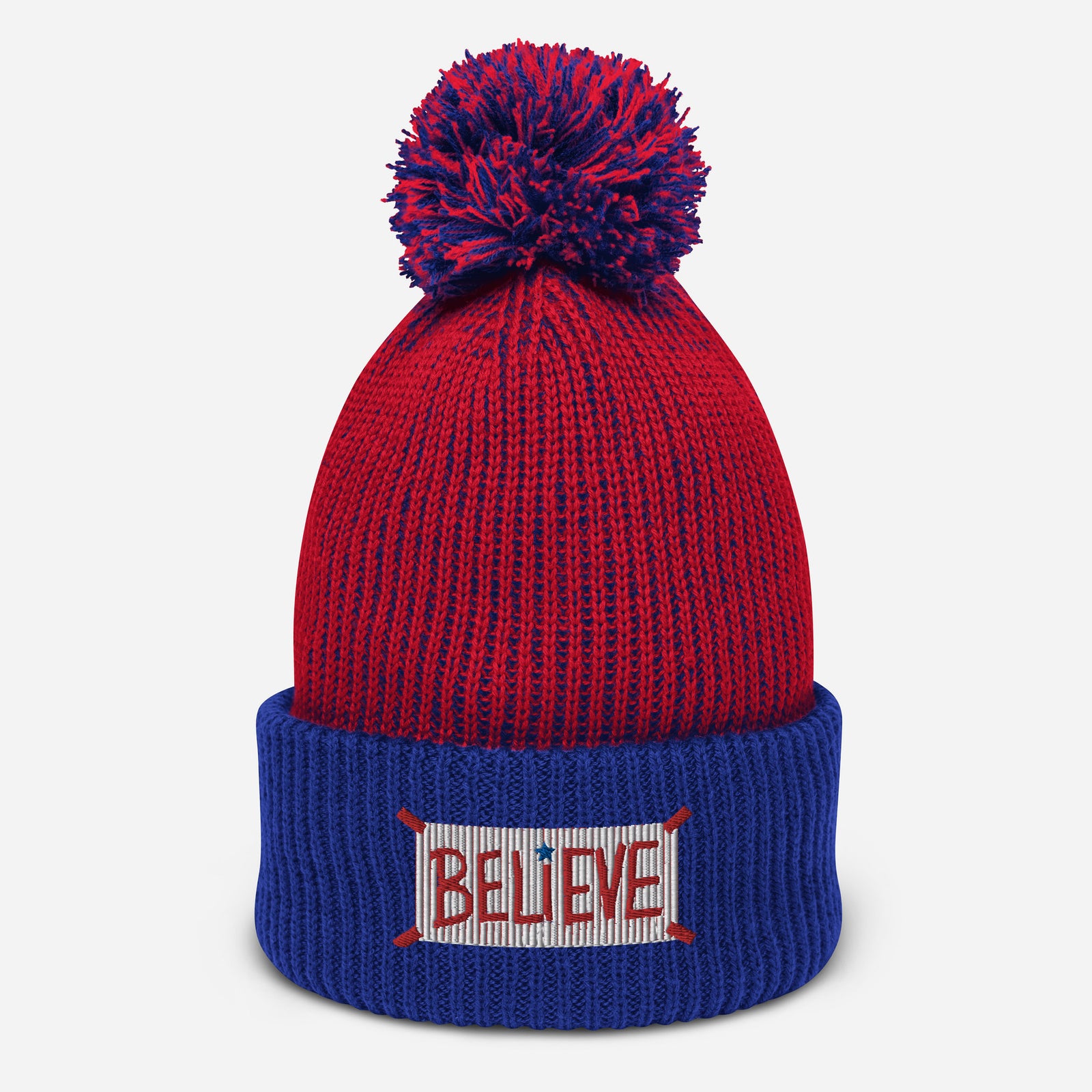 "Believe" Pom-Pom Knit Hat