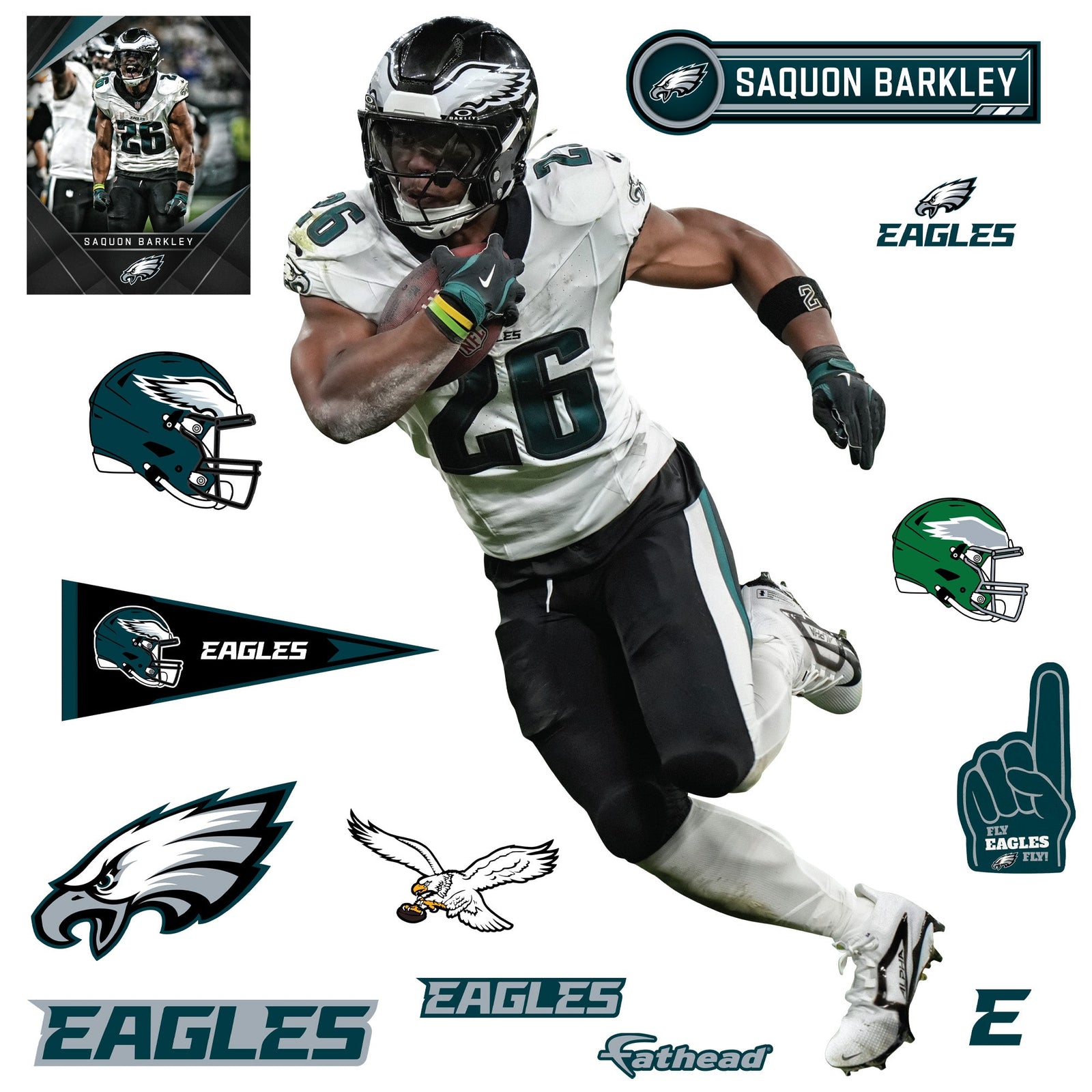 Philadelphia Eagles - RealBig Saquon Barkley Collection - Official NFL - Reusable Vinyl Wall Decals