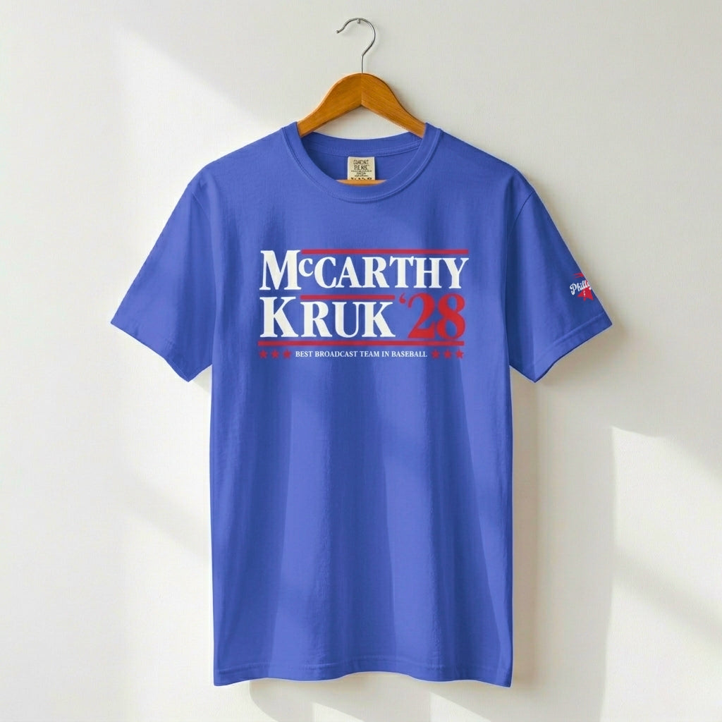 philadelphia phillies tom mccarthy and john kruk funny royal blue comfort colors president t-shirt by phillygoat