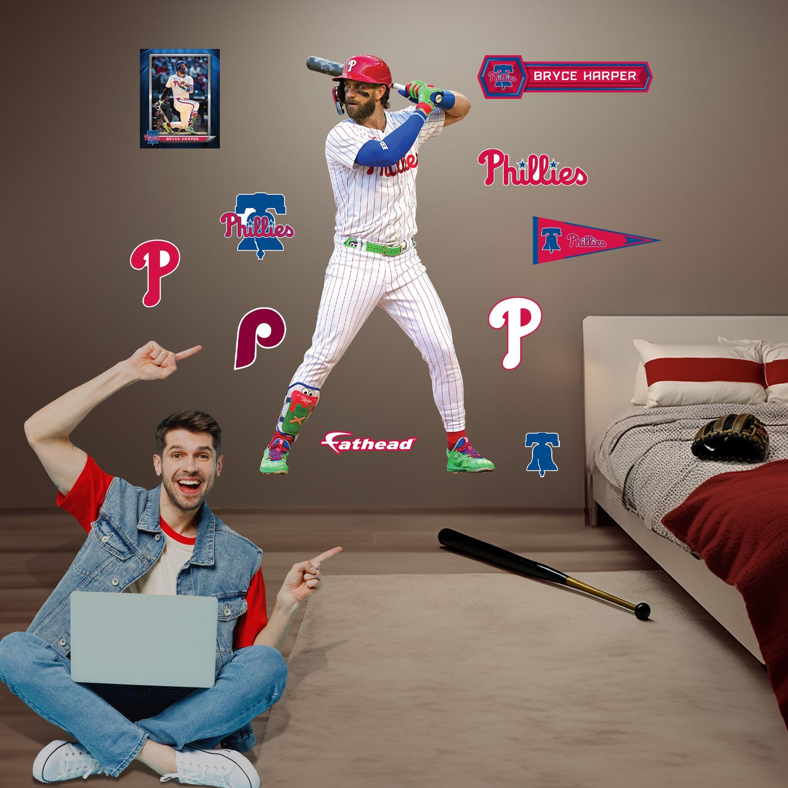 Bryce Harper - RealBig Collection - Official MLB - Philadelphia Phillies - Reusable Vinyl Wall Decals #5