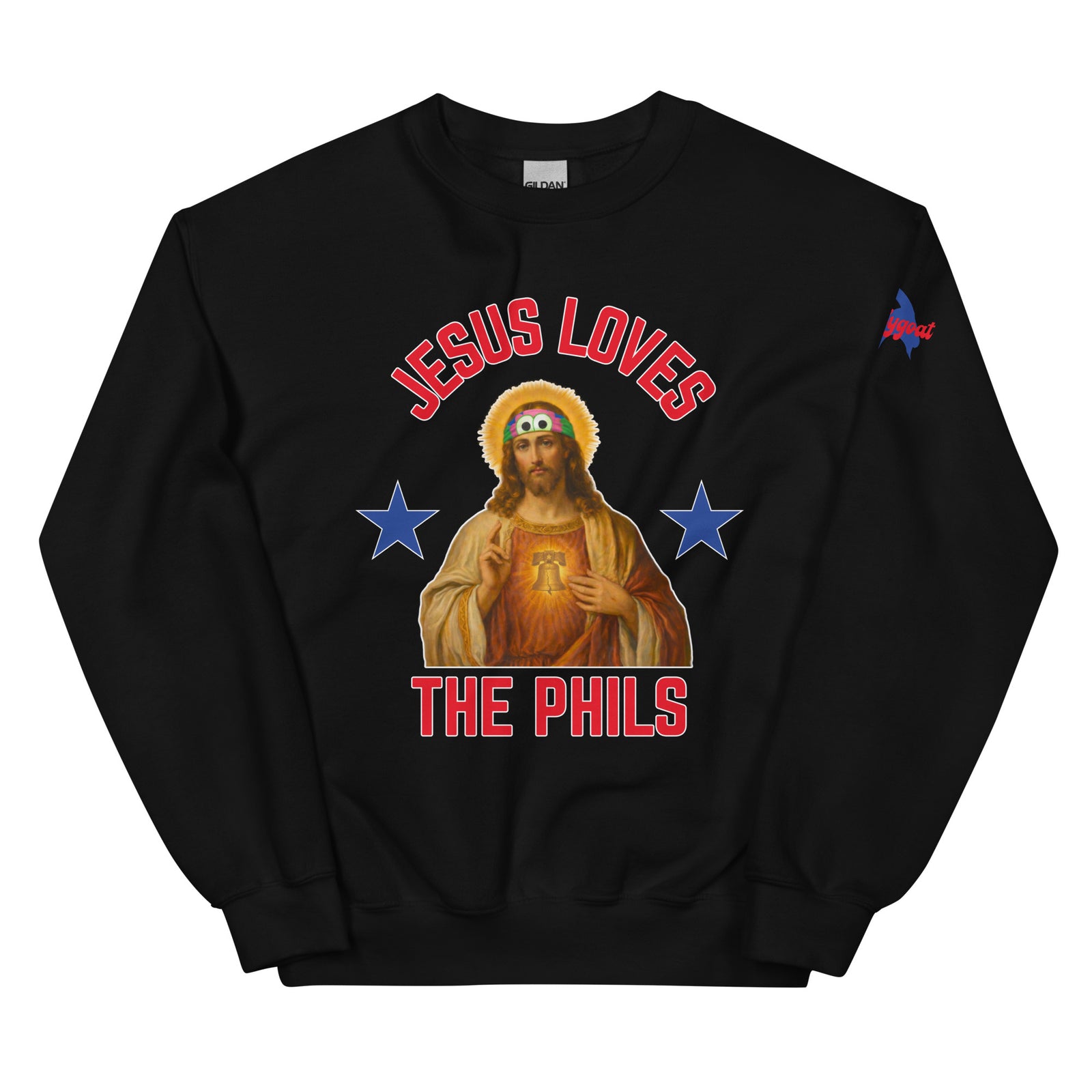 "Jesus Loves the Phils" Sweatshirt by Phillygoat – Philadelphia sports apparel