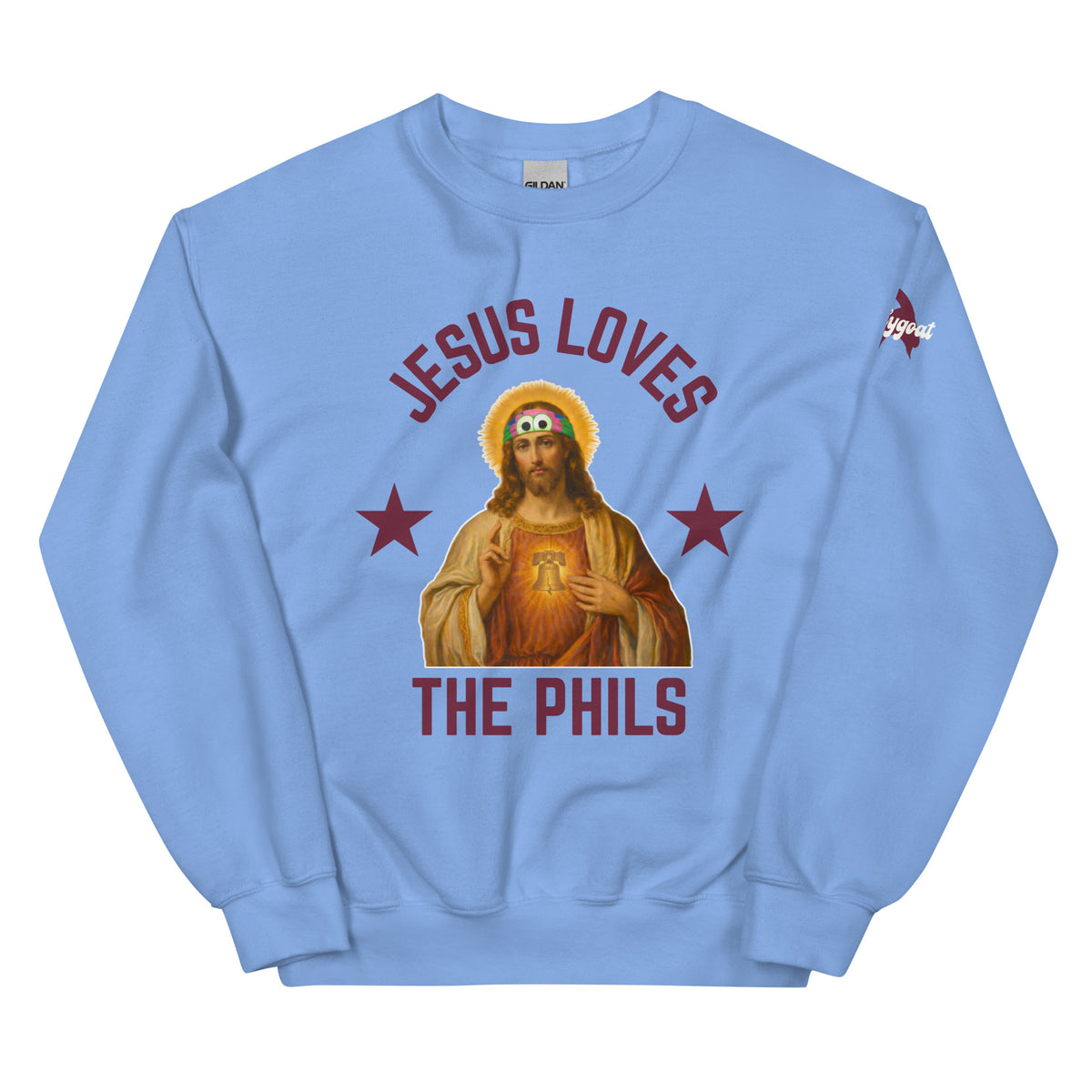 "Jesus Loves the Phils" Sweatshirt by Phillygoat – Philadelphia sports apparel