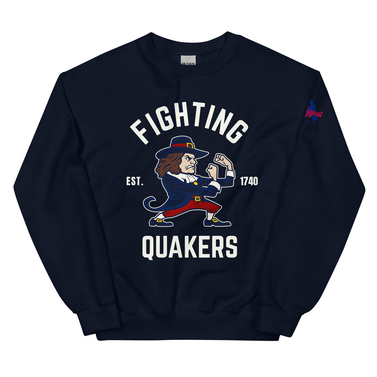 "Fighting Quakers" Sweatshirt by Phillygoat – Philadelphia sports apparel