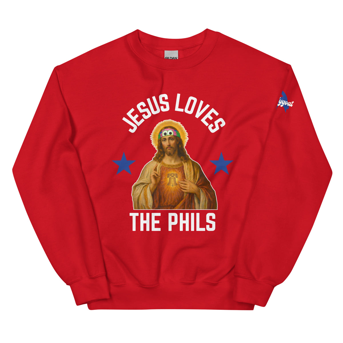 "Jesus Loves the Phils" Sweatshirt by Phillygoat – Philadelphia sports apparel