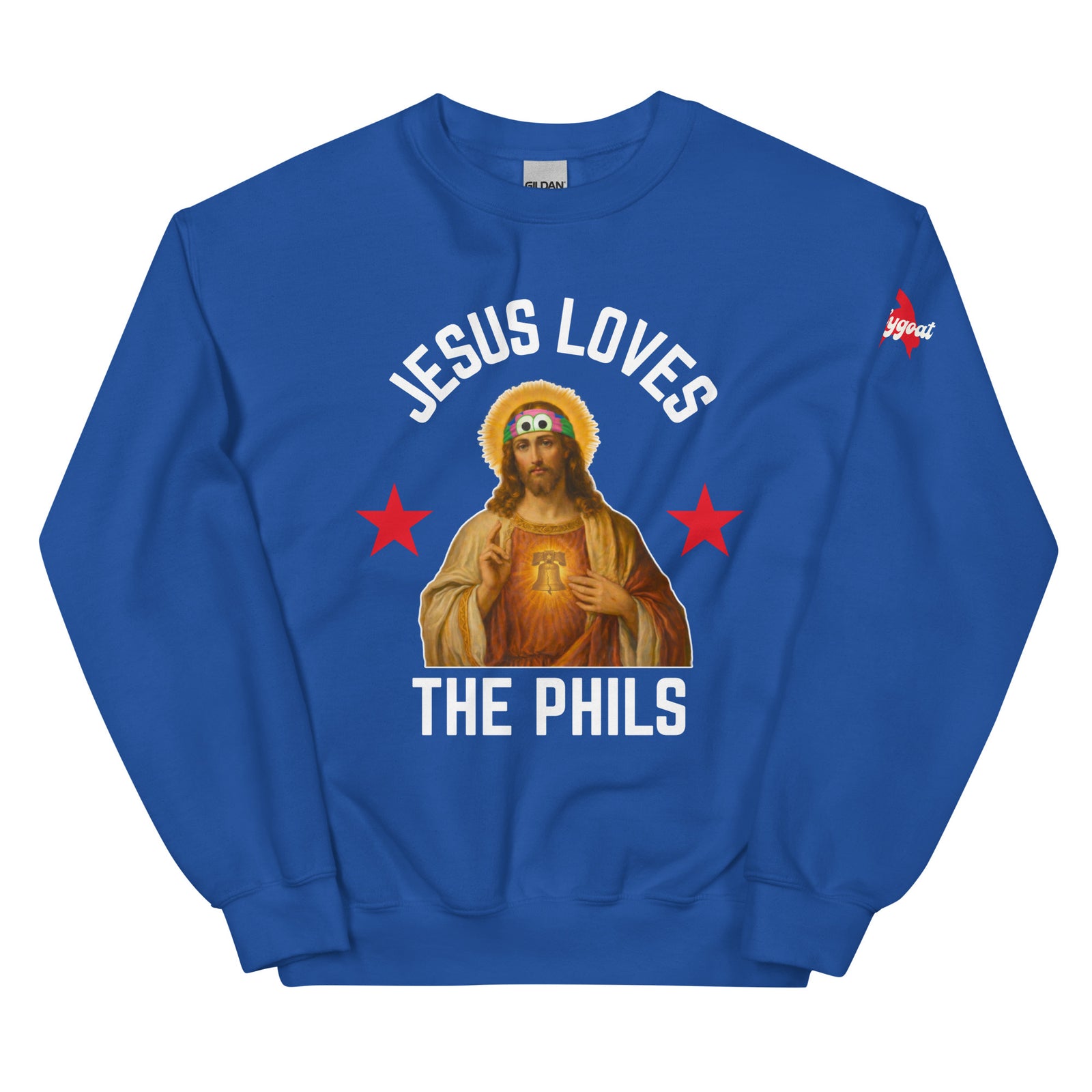 "Jesus Loves the Phils" Sweatshirt by Phillygoat – Philadelphia sports apparel