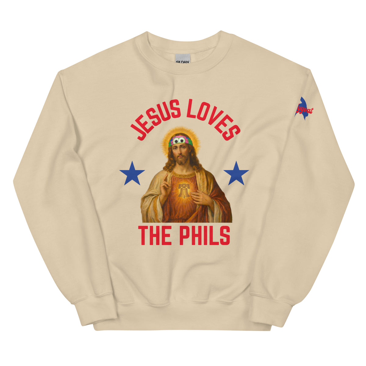 "Jesus Loves the Phils" Sweatshirt by Phillygoat – Philadelphia sports apparel