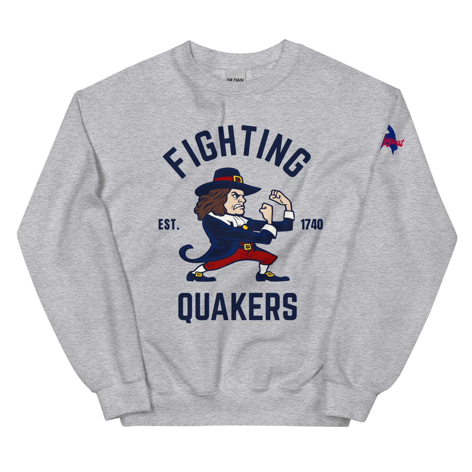 "Fighting Quakers" Sweatshirt by Phillygoat – Philadelphia sports apparel